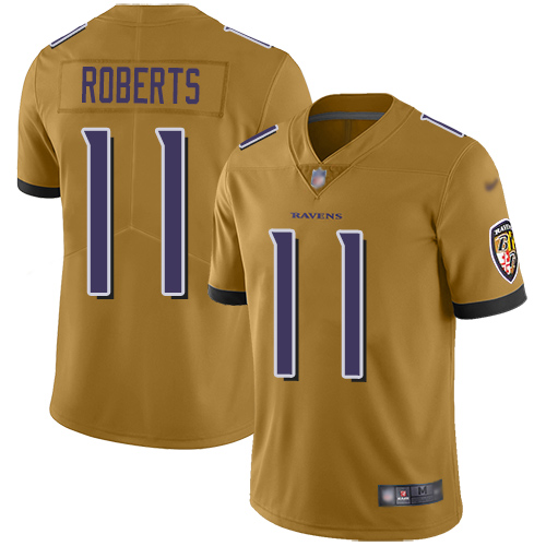 Baltimore Ravens Limited Gold Men Seth Roberts Jersey NFL Football #11 Inverted Legend